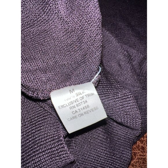 Stella McCartney Womens Silk Blend Dress Size 4 Purple With Bow Detail Made In C - Picture 6 of 9